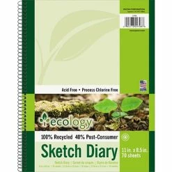 Best Sale 😀 Art Paper & Rolls Pacon Ecology 8.5" X 11" Spiral Bound Sketch Pad, 70 Sheets/Pad (PAC4798) 🧨
