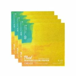 Cheapest 🧨 Art Paper & Rolls Global Art Fluid Hot Press Watercolor Paper Block 6 In. X 6 In., 15 Sheets [Pack Of 4](PK4-850066) ⌛