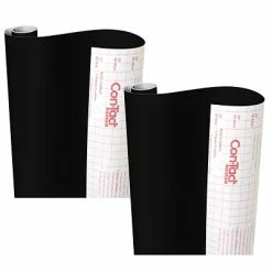 Discount ✨ Kittrich Art Paper & Rolls Con-Tact® Creative Covering™ Adhesive Covering, 18" X 16' Per Roll, Black, 2 Rolls (KIT16FC9A93206-2) 💯