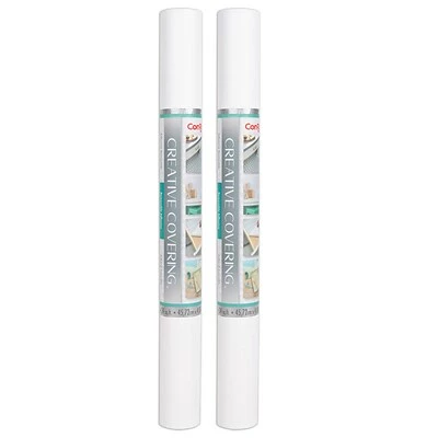 Promo 🌟 Kittrich Art Paper & Rolls Con-Tact® Creative Covering™ Adhesive Covering, 18" X 16' Per Roll, White, 2 Rolls (KIT16FC9A95206-2) 🌟