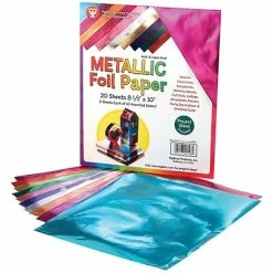 Outlet 🔥 Craft Papers Hygloss Metallic Foil Craft Paper, 8.5" X 10", Assorted Colors, 20 Sheets (HYG108Q) 👏