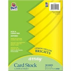 Outlet 🥰 Craft Papers Pacon® Card Stock; 8.5" X 11", Lemon Yellow, 100 Ct, (PAC101172) 👍
