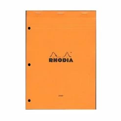 Flash Sale 🌟 Craft Papers Rhodia Classic French Paper Pads Ruled With Margin, 3-Hole Punched 8 1/4 In. X 11 3/4 In. Orange [Pack Of 3] (3PK-18601) 🤩