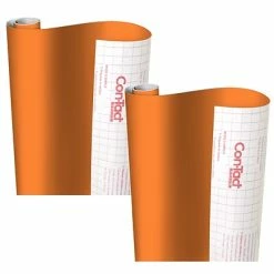 Cheapest 🧨 Kittrich Art Paper & Rolls Con-Tact® Creative Covering™ Adhesive Covering, 18" X 16' Per Roll, Orange, 2 Rolls (KIT16FC9A1K206-2) 🎁