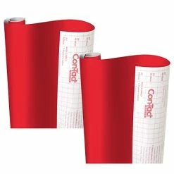 Budget 🔥 Kittrich Art Paper & Rolls Con-Tact® Creative Covering™ Adhesive Covering, 18" X 16', Red, 2 Rolls (KIT16FC9AH3206-2) ⌛