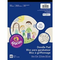 Cheapest 👍 Art Paper & Rolls Pacon® Art Street® White Doodle Pad, 9" X 12", 80 Sheets Per Pad, Pack Of 6 (PAC104609-6) 🌟