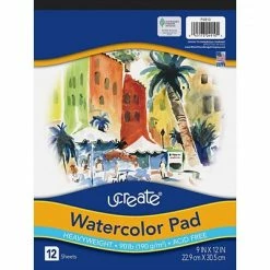 Flash Sale 🎉 Art1st Art Paper & Rolls Pacon Ucreate Watercolor Pad, 9"W X 12"H, 12 Sheets/Pad (P4910) 🎉