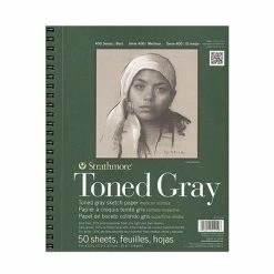 Best Pirce 🧨 Art Paper & Rolls Strathmore 400 Series Toned Sketch Paper Pads (Wirebound) Gray 9 In. X 12 In. 50 Sheets (412-109) 🎉