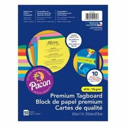Top 10 🔥 Art Paper & Rolls Pacon® Premium Tagboard Assortment, 8.5"x11", Brights Color Assortment, 3 Packs Of 50 Sheets Per Pack (PAC101164) 😍