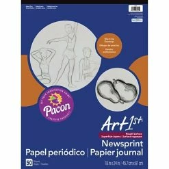 Discount 🤩 Art Paper & Rolls Pacon® Art1st® White Newsprint Paper Pad, 24" X 18" 😀