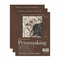 Outlet ⌛ Art Paper & Rolls Strathmore 400 Series Heavyweight Printmaking Paper, 8" X 10", 20 Sheets/Pad, 3 Pads/Pack (PK3-433-8) 🧨