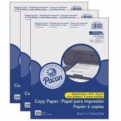 Wholesale 💯 Art Paper & Rolls Pacon® Multi-Purpose Paper, 20 Lb., 8.5" X 11", White, 200 Sheets Per Pack, 3 Packs (PACMMK12112-3) 🔔