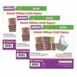New 👍 Art Paper & Rolls Roylco Global Village Paper Craft Paper, Assorted Sizes & Colors, 48/Pack, 3 Packs/Bundle (R-15253-3) 🥰