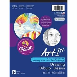 Flash Sale ❤️ Art Paper & Rolls Pacon Art1st White Drawing Paper Pad, 12" X 9", White, 6 Pads/Pack 24 Sheets/Pad (PAC4735) 🎁