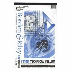 Brand new 🔔 Borden & Riley Craft Papers Borden And Riley #110M Technical Vellum 11 In. X 17 In. Pad (110P111750) ⌛