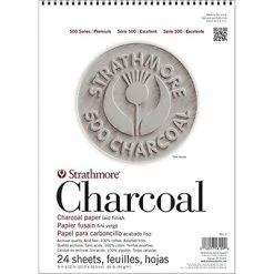 Outlet ⭐ Art Paper & Rolls Strathmore 500 Series Charcoal Paper Pads White 9 In. X 12 In. Pad Of 24 Sheets [Pack Of 2](PK2-560-1-1) 👍